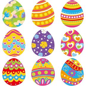 45Pcs Easter Egg Cutouts for Bulletin Board Decorations Spring School Classroom Home Party Decor