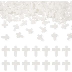 100pcs توهج في حبات الاكريليك الصليب المظلمة Crucifix Bocal Beads White Cross Charms for Ambes Keychain Crafts DIY Jesus Bracelet Jewelry Making Supplies 16x12mm