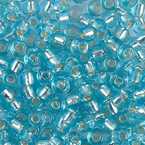 Miyuki Round Rocaille Seed Beads Size 6/0 20g Silver Lined Aqua