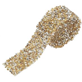 Rhinestone Ribbon Roll Mesh Faux Rhinestone Ribbon Wrap for Wedding, Cake, Vase Decorations, Party Supplies, 1 Yard(03#)