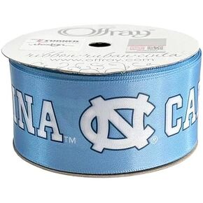 1.5" North Carolina Ribbon, Licensed by Offray Ribbon - Officially Licensed (Blue - 15 Yards (5 Feet))