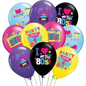 80s Party Decorations 40 pack Back to the 80s Balloons for 80s Theme Party Decorations Retro Boom Box Neon Balloons for Back to The 80s Party Decorations Hip Hop Party Neon Party Supplies