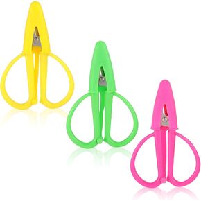 3 Pack Mini Scissors 3" Small Craft Scissors, Tiny Travel Scissor with Cover, Portable Sharp Snips All Purpose, Straight Tips Mini Sewing Scissors for Sewing, Crafts, And Yarn(Pink/Yellow/Green)