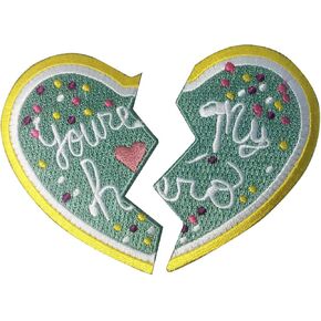 You're My Hero Cute Cookie Full Heart Video Game Movie Parody - Iron on Embroidered Patch Applique (Full Heart)