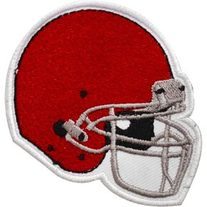 Red, Helmet, Football Helmet Patch, football patch Embroidered Iron on Sew on Patch Badge for Clothes etc. 7x6 cm