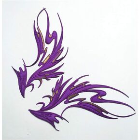Fenghuang Bird Embroidery Patch Iron in Ancient Style and Famous Ethnic Style Sewing Decorative Embroidery DIY Articles and Crafts Stickers on Sewn Clothes（Light Coffee）