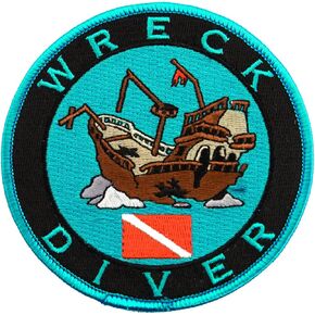 Wreck Diver Patch Embroidered Iron On Scuba Diving Shipwreck Emblem Souvenir