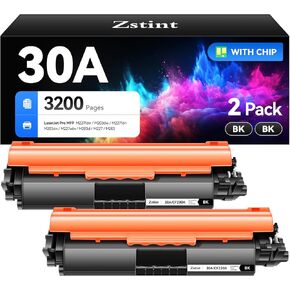 30A Black Toner Cartridge 2-Pack High Yield with Chip Replacement for HP 30A CF230A Toner Cartridges Compatible with HP Laserjet Pro MFP M227fdn M227fdw M227sdn M203dn M203dw M203d M227 M203 Printer
