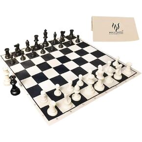 HOLYKING 19" Tournament Cloth Chess Board Set - Portable Travel Pocket Chess Game Set Roll Up Combination- Beginner Chess Set for Kids and Adults