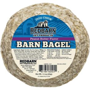 Redbarn Peanut Butter Filled Barn Bagel Premium Dog Treats 30 Count