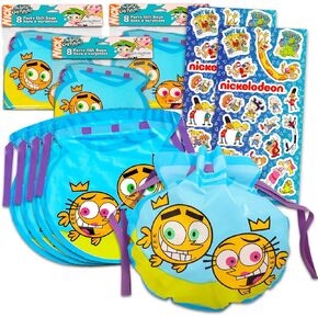 Fairly Odd Parents Party Favor Loot Bags - 36 Pack Bundle with Party Favor Bags Plus Stickers | Cartoon Goodie Bags