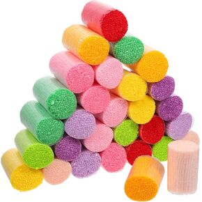 30pcs Latch Hook Yarn Colorful Precut Yarn Bundles Cutter Crochet Rug Yarn for Handmake Craft Sewing Knitting Pillowcover Carpet Making ( Mixed Color )