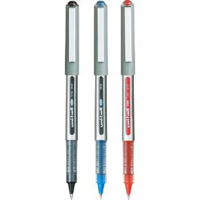 uni-ball Eye UB157 0.7mm Roller Ball Pen | Blue, Black & Red Ink, Pack of 3