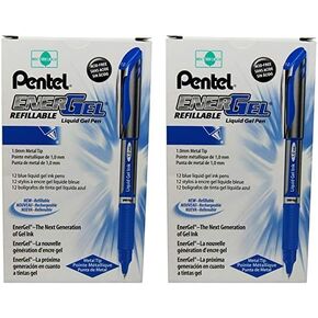 Pentel Liquid Gel Pen, Refillable, 1.0mm, Blue/Grey Barrel/Ink (BL60-C)