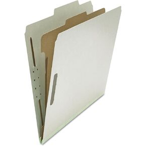 Universal 10252 Pressboard Classification Folder, Letter, Four-Section, Gray, 10/Box