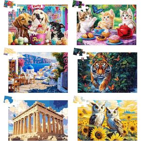 3 Packs 48 Large Piece Puzzle for Seniors,Dementia Alzheimer's Products Activities for Elderly Adults,Alzheimer’s Puzzle Memory Cognitive Games Easy Jigsaw Puzzle Gifts with 3 Storage Bags