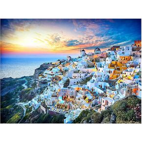 Pintoo Jigsaw Puzzles 4800 Piece for Adults - Beautiful Sunset of Greece Beautiful Plastic Puzzle for Home Decor Zero Dust Easy Storage [H3069]