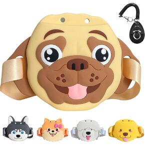 Jongdari Silicone Dog Treat Pouch with Training Clicker ، Puppy Walking Treat Treat Pouch Bait Bait حاملات حامل لتدريب الحيوانات الأليفة مع حزام الخصر ، 4 إغلاق مغناطيسي (Golden Retriever)