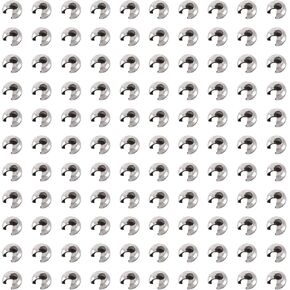 Pandahall 200pcs Stainless Steel Crimp Bead Covers Knots 4.5x2mm Half Round Crimp Cover Clamp Tips Knot Cover Findings for Jewelry Making