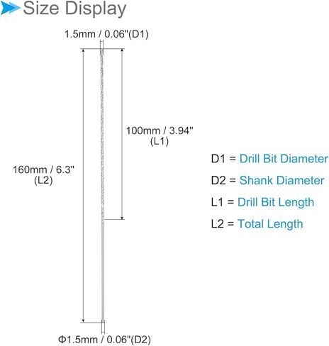 رؤوس مثقاب ملتوية طويلة للغاية من CoCud، قطر لقمة مثقاب 3 مم الطول الإجمالي 300 مم، لقمة مثقاب ملتوية فولاذية عالية السرعة - (التطبيقات: للألومنيوم البلاستيكي الخشبي المعدني المقوى)، 5 قطع in Kuwait