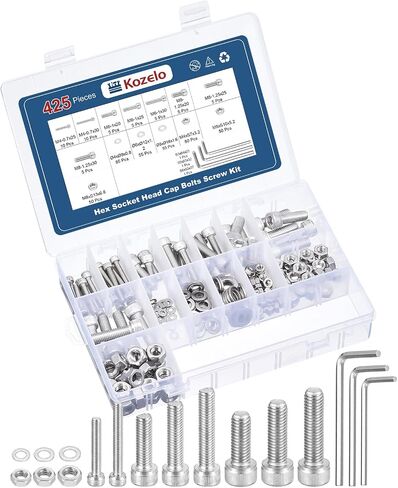 1200pcs Socket Head Cap Screws Bolts Nuts Assortment Kit - [M2/M2.5/M3/M4] 304 Stainless Steel Allen Socket Drive for 3D Printer with Allen Wrench in Saudi Arabia