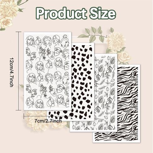 Whaline 20pcs خط الحد الأدنى من الطين ورقة النقل الحديثة ورقة النقل التجريدي لبوهو DIY الفنون الحرف بوليمر البوليمرات المجوهر in Saudi Arabia