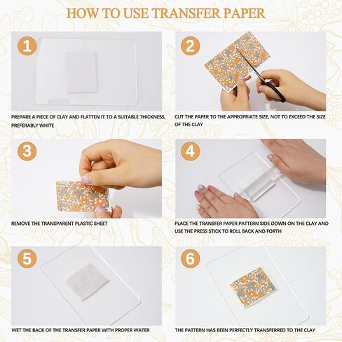 Whaline 20pcs خط الحد الأدنى من الطين ورقة النقل الحديثة ورقة النقل التجريدي لبوهو DIY الفنون الحرف بوليمر البوليمرات المجوهر in Saudi Arabia