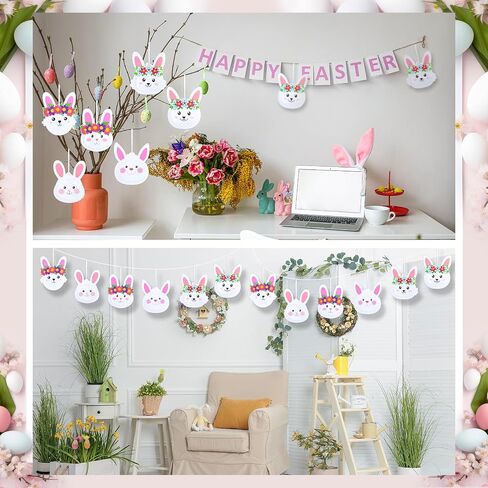 Ctosree 24 Sets Easter Craft Kits Bunny Tissue Paper Crafts DIY Make Your Own Rabbit Ornament Easter Bunny Craft for Easter Art Activity Project Spring Decoration in Saudi Arabia