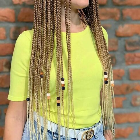 100pcs Large Hole Wooden Beads, 5 Colors Wooden Loose Spacer Beads, Craft Beads with Holes, Macrame Beads, Wooden Beads for Hair, Braids, Jewelry Making, Handmade Decor, DIY Craft - 12×11mm in Kuwait