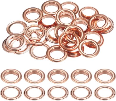 HARFINGTON 20Set Grommets Eyelets with Washers 17mm Copper Metal Eyelets Kit for Fabric Curtain Tarps Leather Belt Shoes Bag DIY, Copper in Saudi Arabia