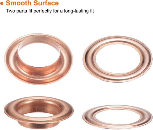 HARFINGTON 20Set Grommets Eyelets with Washers 17mm Copper Metal Eyelets Kit for Fabric Curtain Tarps Leather Belt Shoes Bag DIY, Copper in Saudi Arabia