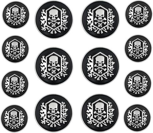 Bezelry 12 Pieces Skull Emblem Metal Shank Buttons 23mm (7/8 inch) (Antique Brass, 23mm) in Saudi Arabia