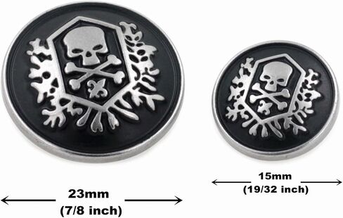 Bezelry 12 Pieces Skull Emblem Metal Shank Buttons 23mm (7/8 inch) (Antique Brass, 23mm) in Saudi Arabia