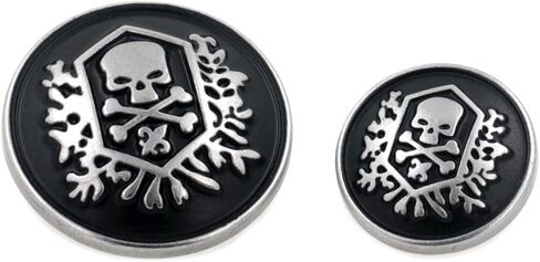 Bezelry 12 Pieces Skull Emblem Metal Shank Buttons 23mm (7/8 inch) (Antique Brass, 23mm) in Saudi Arabia