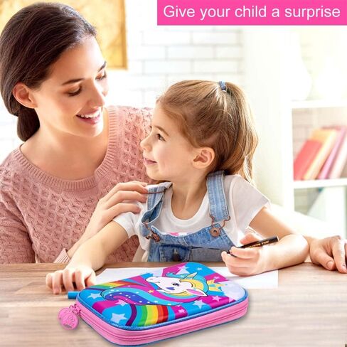 AGSDON Pencil Case for Girls, Cute Unicorn Pencil Box, Kids School Supply Organizer Stationery Bag Zipper Pouch in Kuwait