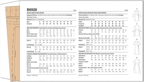 Butterick Misses' Wrap Dress in Two Lengths Sewing Pattern Kit, Design Code B6928, Sizes 8-10-12-14-16 in Kuwait