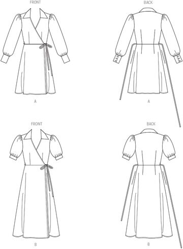 Butterick Misses' Wrap Dress in Two Lengths Sewing Pattern Kit, Design Code B6928, Sizes 8-10-12-14-16 in Kuwait