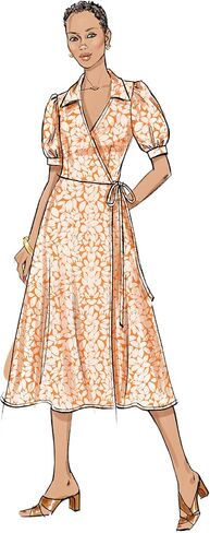 Butterick Misses' Wrap Dress in Two Lengths Sewing Pattern Kit, Design Code B6928, Sizes 8-10-12-14-16 in Kuwait