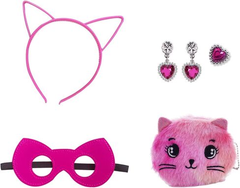 Superhero Costumes for Girls Lace Sleeves Dress–Includes Headband, mask,Earring For Halloween Christmas Outfits in Saudi Arabia