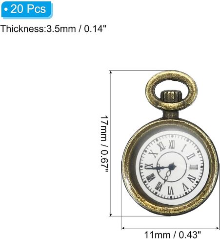 PATIKIL Watch Clock Charm Pendant, Pocket Watch Charm for Woman Necklace Earring Bracelet Jewelry Making and DIY Crafts in Kuwait
