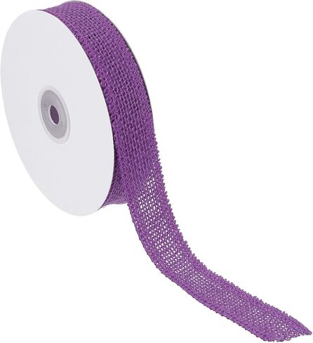 PATIKIL 1 Inch Wide 10 Yards Burlap Ribbon, Natural Jute Fabric Crafts Roll Gift Wrapping for Party Home DIY Bow Decoration Wedding Christmas, Purple in Kuwait