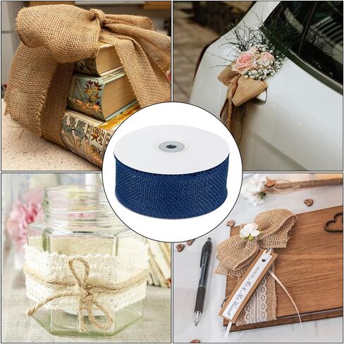 PATIKIL 1 Inch Wide 10 Yards Burlap Ribbon, Natural Jute Fabric Crafts Roll Gift Wrapping for Party Home DIY Bow Decoration Wedding Christmas, Purple in Kuwait