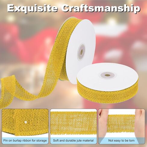 PATIKIL 1 Inch Wide 10 Yards Burlap Ribbon, Natural Jute Fabric Crafts Roll Gift Wrapping for Party Home DIY Bow Decoration Wedding Christmas, Purple in Kuwait