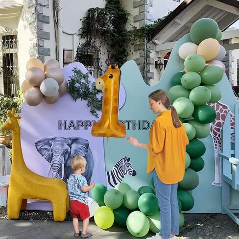 Giraffe 1st Birthday Balloons 40 inch Large Number 1 Balloon Wild 1 Birthday Decorations First Party Supplies for Baby Shower Safari Animals Ballon in Kuwait