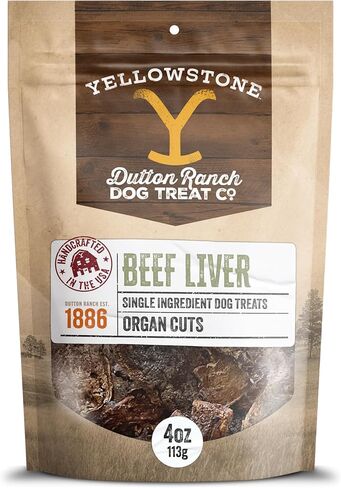 Yellowstone Limited Ingredient Dog Treats Beef Liver - Healthy Dog Treats Made in USA - Air Dried Beef Collagen Dog Jerky Treats - Crunchy & Chewy Dog Treats - Beef Dog Treats Jerky - 4 oz in Saudi Arabia