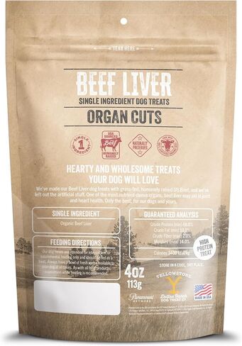 Yellowstone Limited Ingredient Dog Treats Beef Liver - Healthy Dog Treats Made in USA - Air Dried Beef Collagen Dog Jerky Treats - Crunchy & Chewy Dog Treats - Beef Dog Treats Jerky - 4 oz in Saudi Arabia