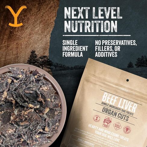 Yellowstone Limited Ingredient Dog Treats Beef Liver - Healthy Dog Treats Made in USA - Air Dried Beef Collagen Dog Jerky Treats - Crunchy & Chewy Dog Treats - Beef Dog Treats Jerky - 4 oz in Saudi Arabia
