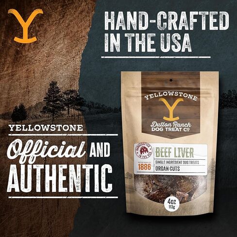Yellowstone Limited Ingredient Dog Treats Beef Liver - Healthy Dog Treats Made in USA - Air Dried Beef Collagen Dog Jerky Treats - Crunchy & Chewy Dog Treats - Beef Dog Treats Jerky - 4 oz in Saudi Arabia