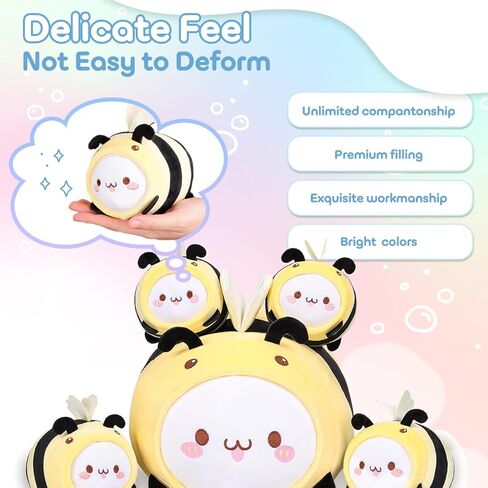 alayger أفخم الباندا الحمراء وسادة الأم محشوة الحيوان مع 4 أطفال الباندا Plushies، سوبر لينة kawaii المعانقة وسادة لعبة الهدايا للأطفال الفراش in Kuwait