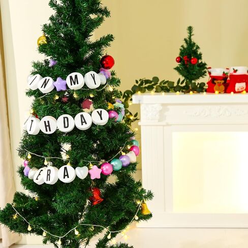 DIY Giant Friendship Bracelet Birthday Banner - Personalized Birthday Banner Garland, Decor Knit with Foam Circles & 50 Plastic Ball Pit Balls for Themed Party (Green Purple) in Saudi Arabia